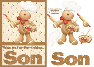 Merry Christmas Son A5 Decoupage Card