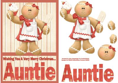 Merry Christmas Auntie A5 Decoupage Card