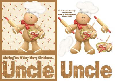 Merry Christmas Uncle A5 Decoupage Card
