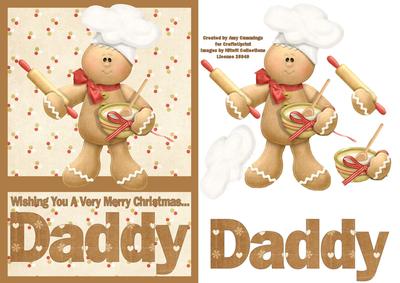 Merry Christmas Daddy A5 Decoupage Card