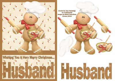 Merry Christmas Husband A5 Decoupage Card