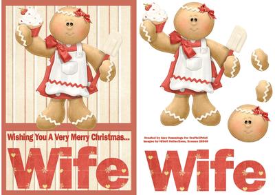 Merry Christmas Wife A5 Decoupage Card