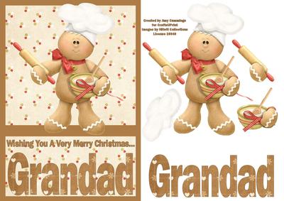 Merry Christmas Grandad A5 Decoupage Card