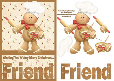 Merry Christmas Male Friend A5 Decoupage Card