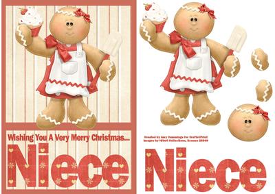 Merry Christmas Niece A5 Decoupage Card