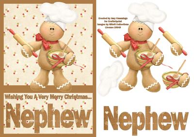 Merry Christmas Nephew A5 Decoupage Card