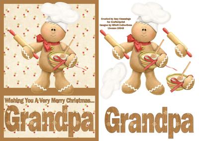 Merry Christmas Grandpa A5 Decoupage Card