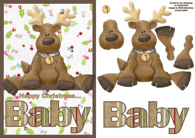 Happy Christmas Baby A5 Decoupage Card