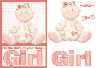 Congratulations on Your Baby Girl Decoupage Design