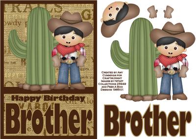 Happy Birthday Brother Cowboy Card