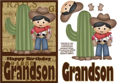 Happy Birthday Grandson Cowboy Card