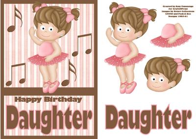 Happy Birthday Daughter Ballerina Card