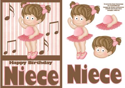 Happy Birthday Niece Ballerina Card