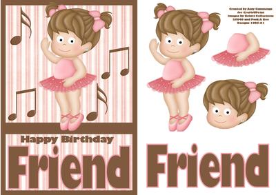 Happy Birthday Friend Ballerina Card