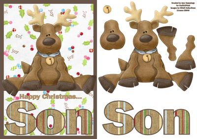 Happy Christmas Son A5 Decoupage Card