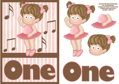 One Today! Ballerina Birthday Card
