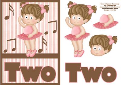 Two Today! Ballerina Birthday Card
