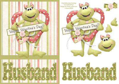 Hoppy Valentines Day Husband Decoupage Card