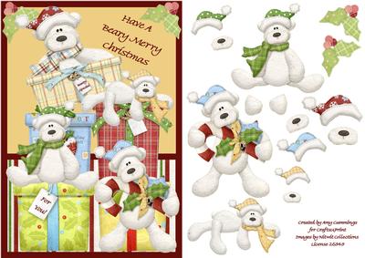 Have a Beary Merry Christmas Decoupage Card