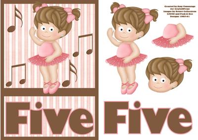 Five Today! Ballerina Birthday Card