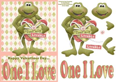 Toadally Yours! Happy Valentines Day One I Love Card