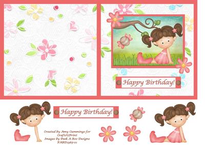 Happy Birthday Girl Decoupage Card