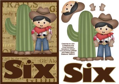 Six Today! Cowboy Decoupage Card