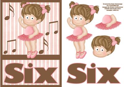 Six Today! Ballerina Birthday Card