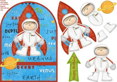 Boy Space Themed Over the Edge Card