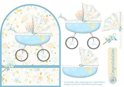 Congratulations Baby Boy Over the Edge Card