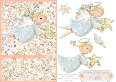 Merry Christmas Daughter Angelic Decoupage