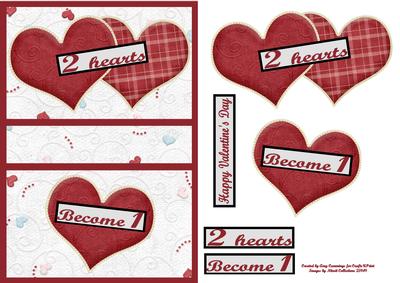 2 Hearts Become 1 Decoupage Card