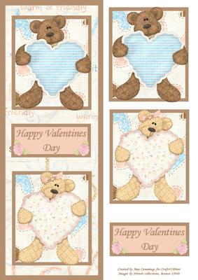 Teddy Bears Large Dl Valentines Card