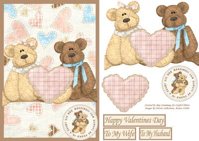 Teddy Bears with Heart Valentine Card