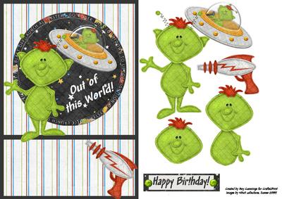 Out of This World! Decoupage Birthday Card