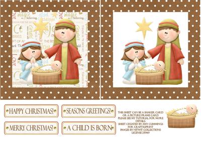 A Child is Born Shaker/picture Frame Card