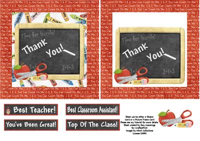 Thank You Teacher! Shaker/picture Frame Card