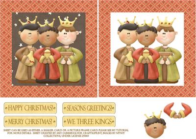 We Three Kings Shaker/picture Frame Card