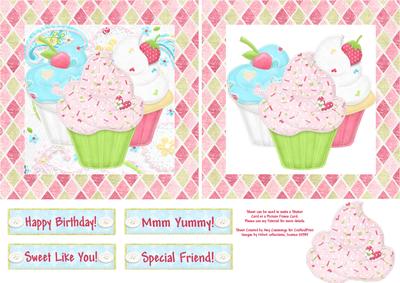 Yummy Birthday Shaker/picture Frame Card