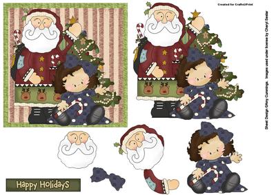 Happy Holidays Father Christmas with Girl