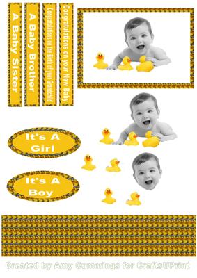 Baby and Ducks Decoupage