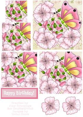 Butterfly and Floral Pyramid