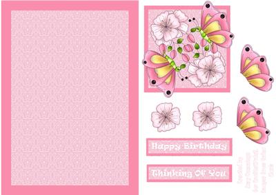 Butterfly and Floral Card Front