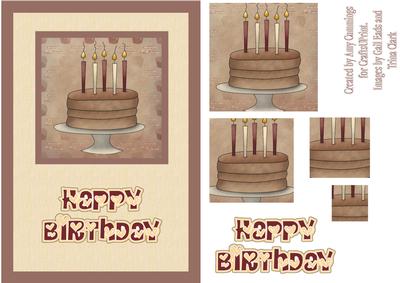 Chocolate Birthday Cake Card Front