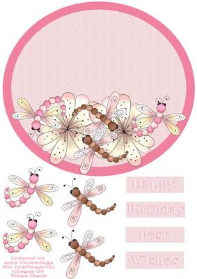 Blossom and Dragonfly Wobble Card