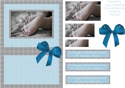 New Baby Boy Feet Card Front
