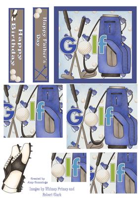 Golf Father's Day/ Birthday Pyramid Blue