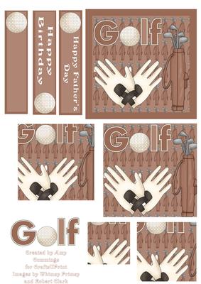 Golf Father's Day/ Birthday Pyramid Brown