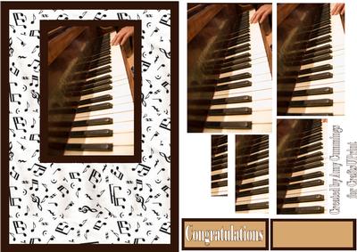 Piano Music Congratulations Card Front
