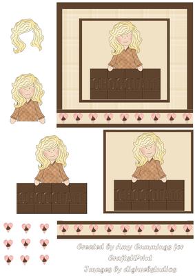 Blonde Chocolate Lover Decoupage Design